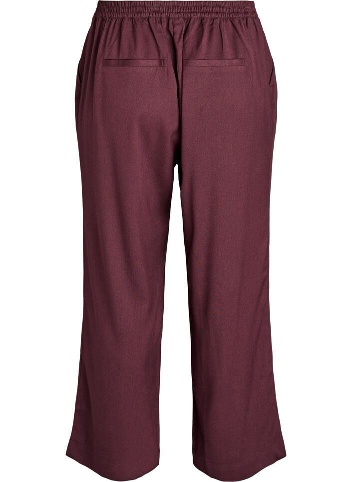 Pantalon coupe ample taille haute, Bordeaux foncé, Packshot image number 1