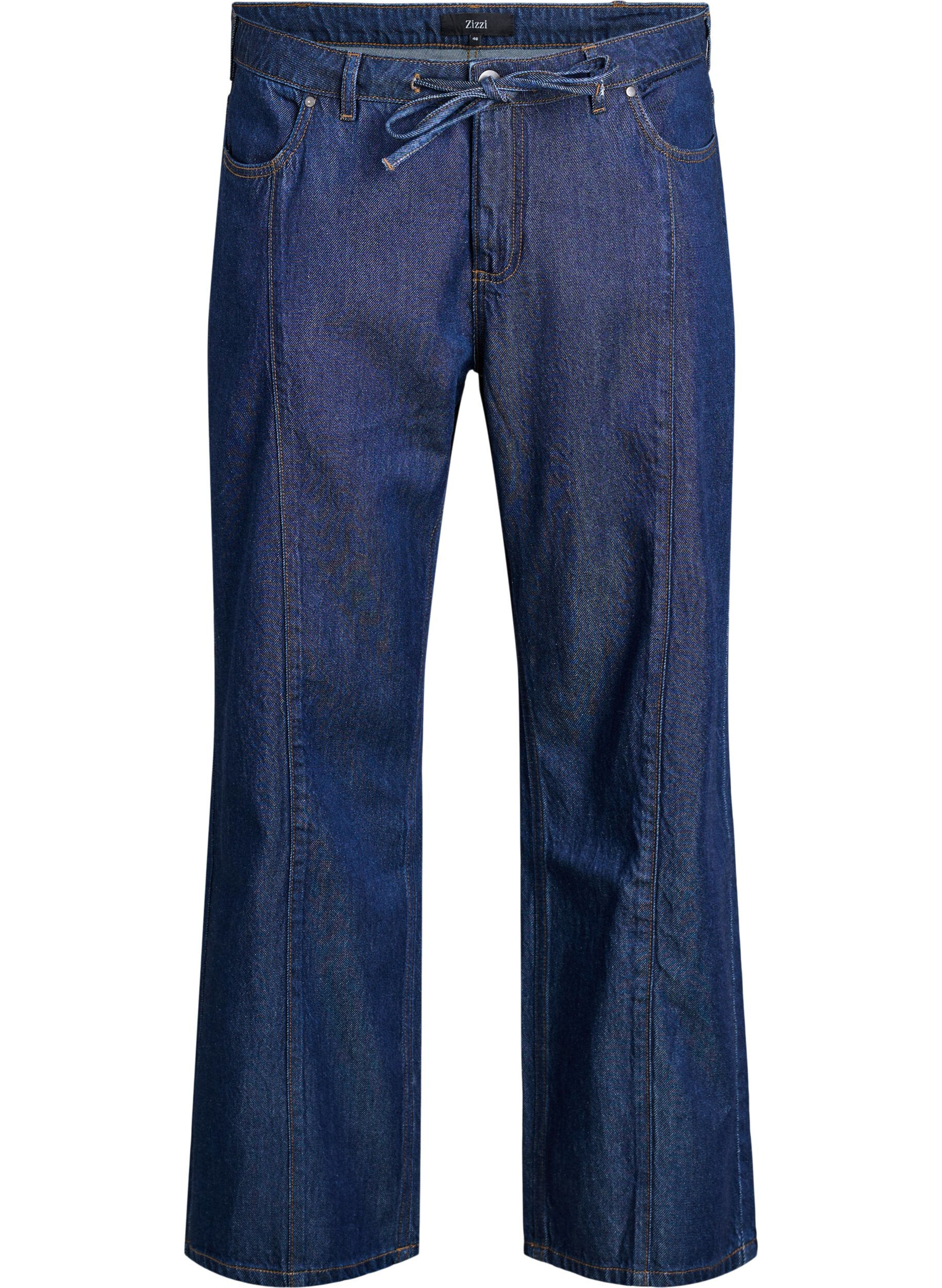 ZizziJean large avec ceinture &agrave; nouer et taille haute, Bleu, Packshot image number 0