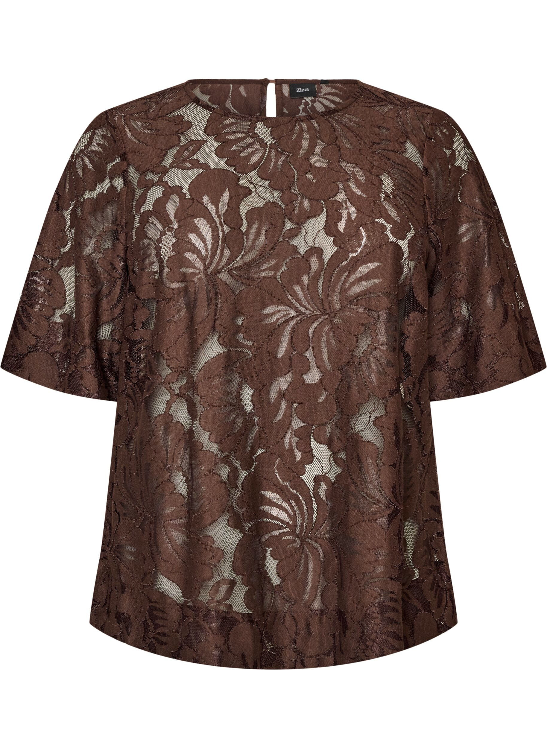 Blouse en dentelle avec manches courtes