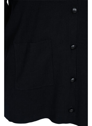 Veste en tricot avec col à volants et poches, Black, Packshot image number 3