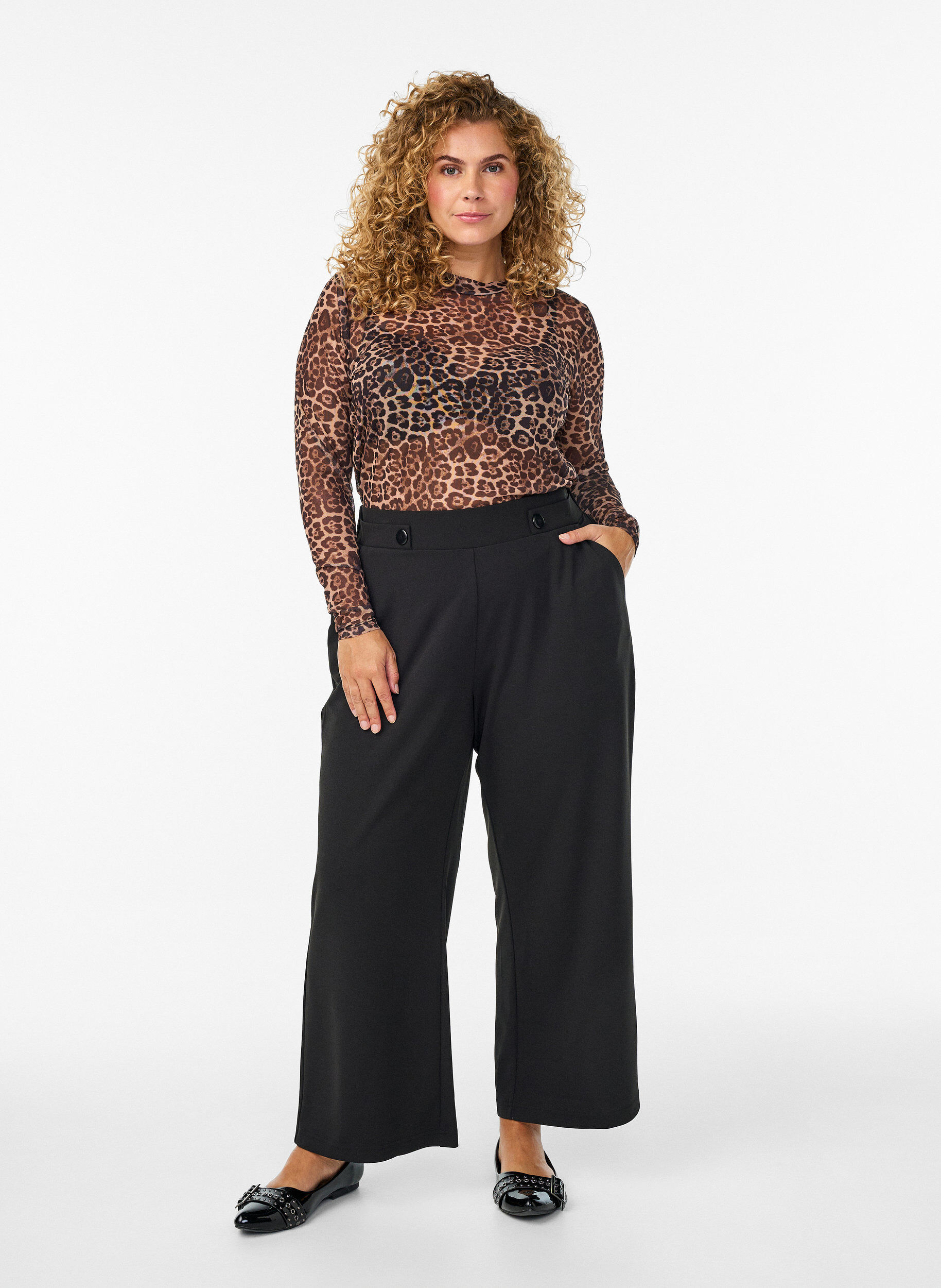 ZizziPantalon ample avec poches, Noir, Model image number 0