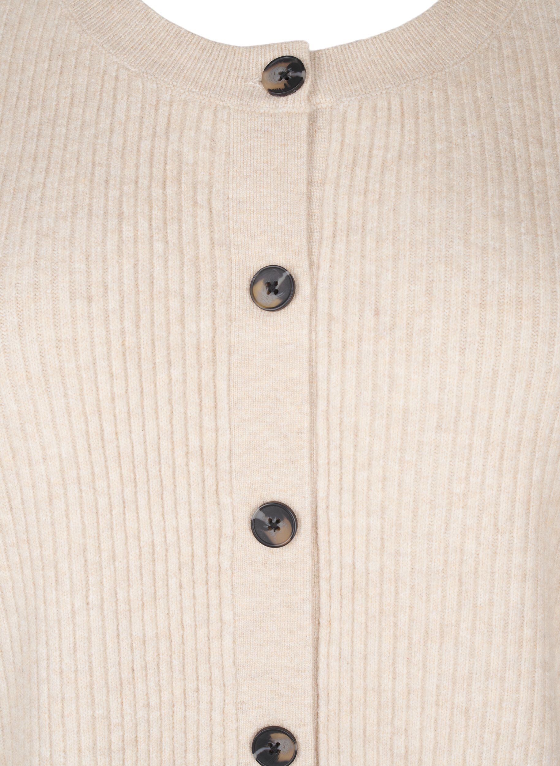 Zizzi Cardigan en tricot c&ocirc;tel&eacute; avec boutons, Beige, Packshot image number 2