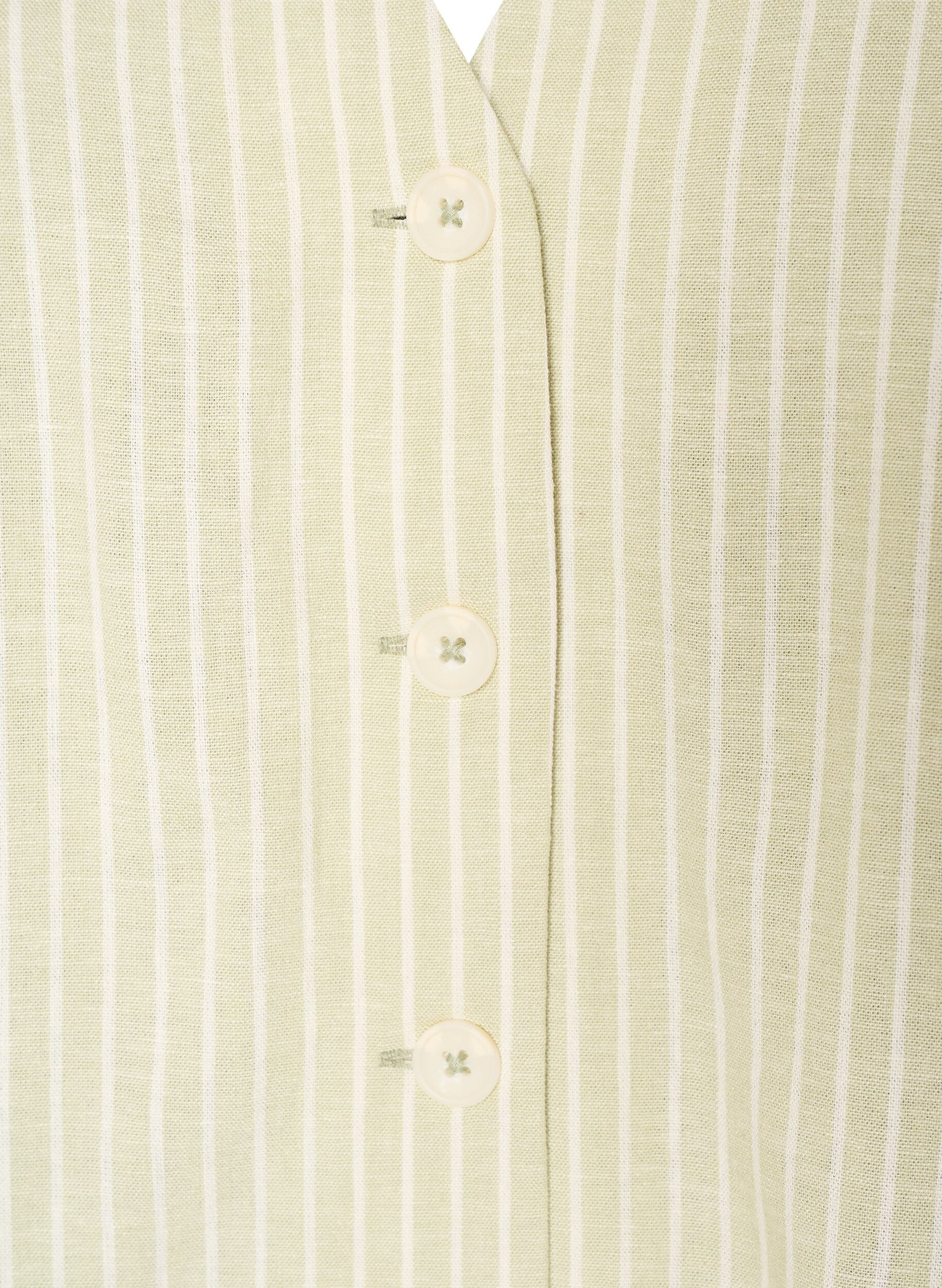ZizziGilet ray&eacute; en lin et viscose, Vert clair, Packshot image number 2