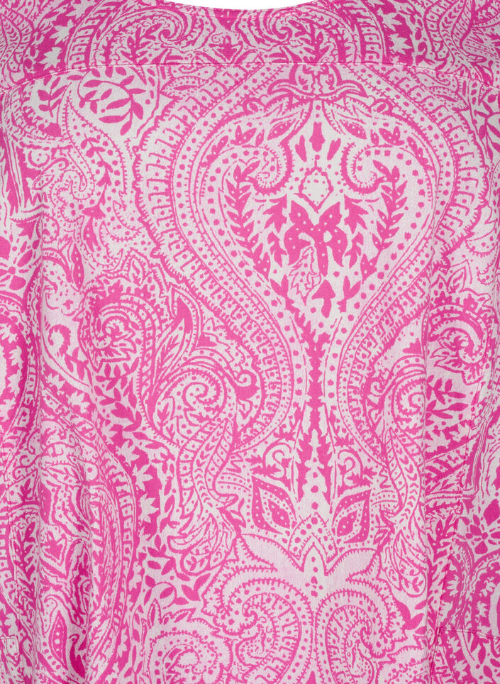Robe en coton à manches courtes avec motifs cachemire imprimés, Rose, Packshot image number 2