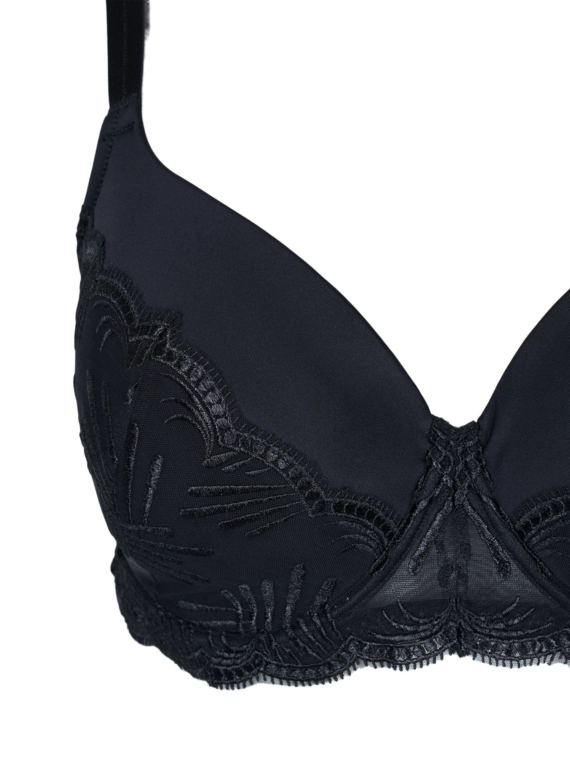 Zizzi Soutien-gorge &agrave; armatures avec rembourrage et dentelle, Black, Packshot image number 2