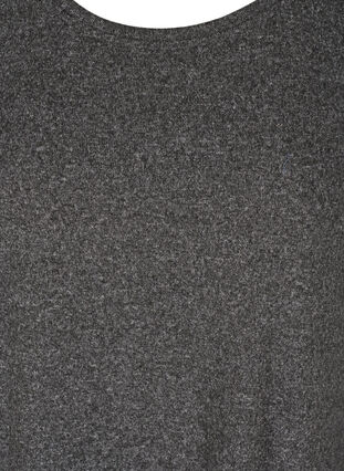 Robe à manches longues bouffantes et perles, Dark Grey Melange, Packshot image number 2