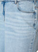 Jean cropped &agrave; effet us&eacute; et bords bruts, Bleu Clair, Packshot image number 2