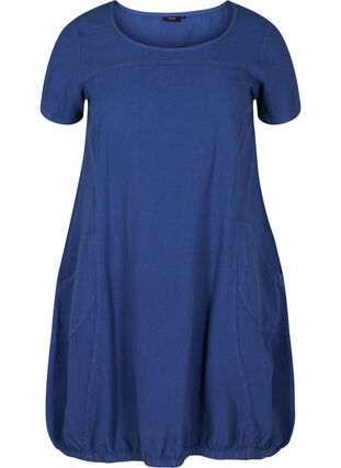 Robe en coton à manches courtes, Twilight Blue, Packshot image number 0