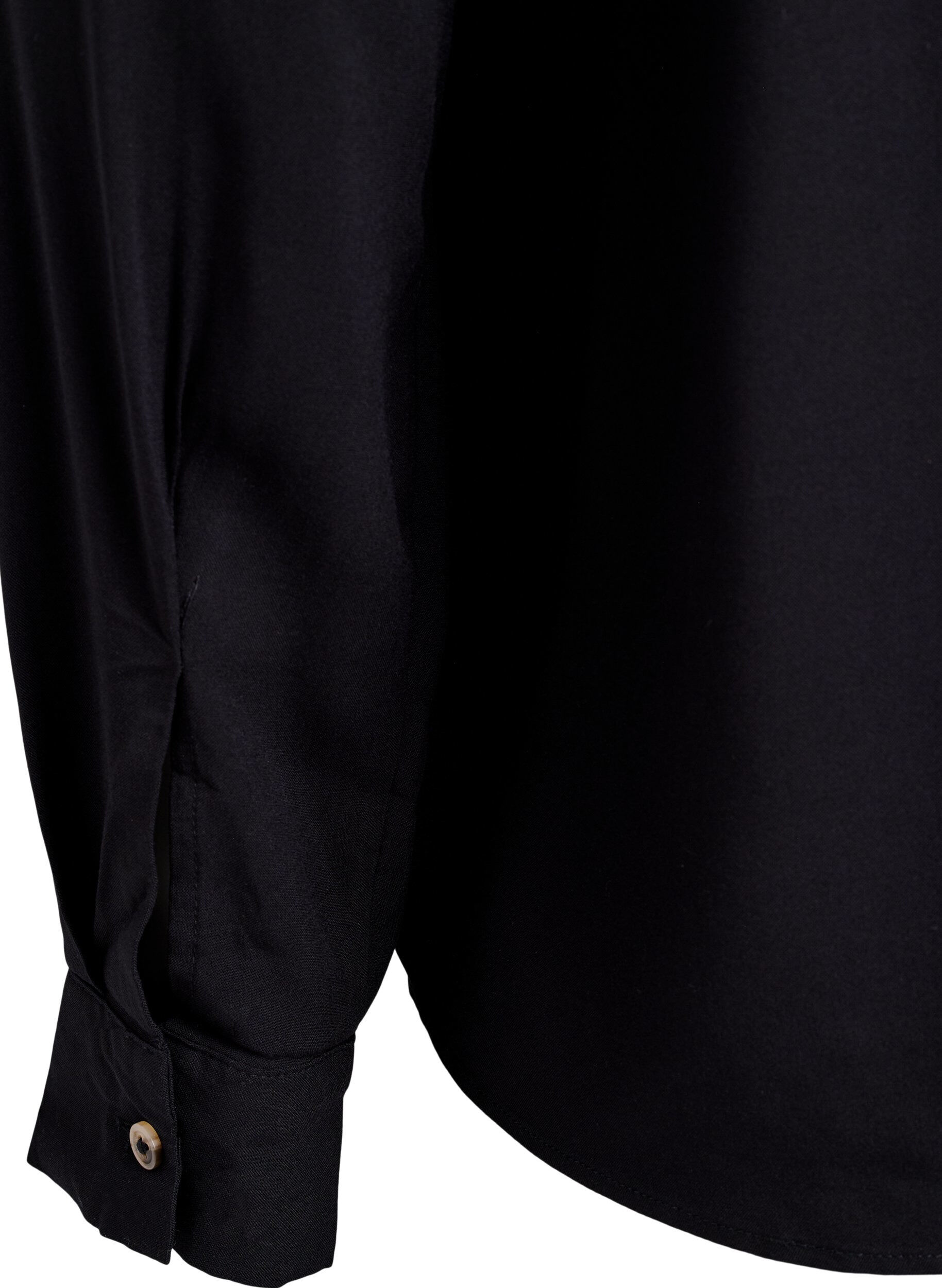 Zizzi FLASH - Chemise &agrave; manches longues avec un col en V, Noir, Packshot image number 3