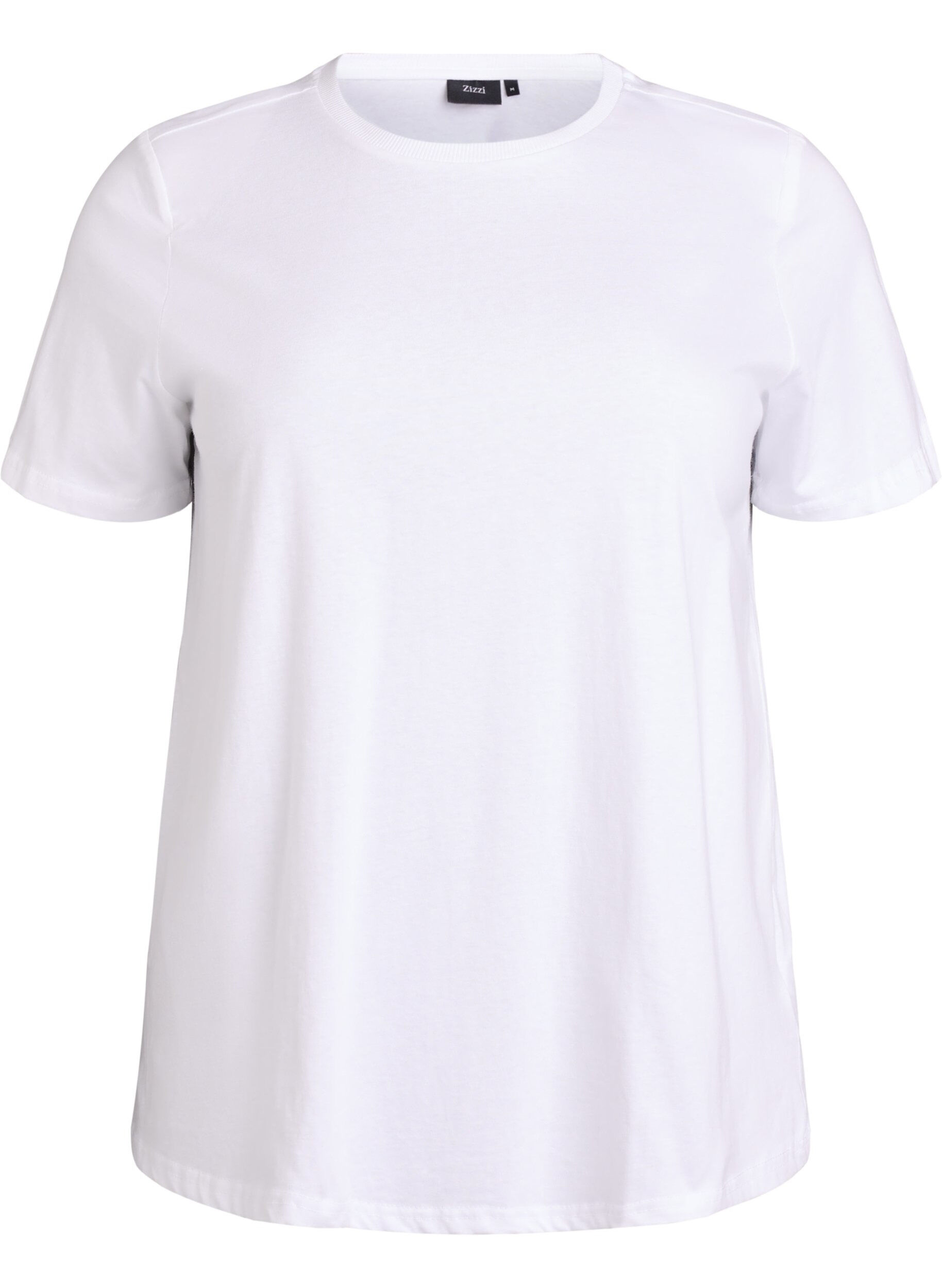 Zizzi T-shirt basic en coton avec &eacute;paulettes, Blanc, Packshot image number 0