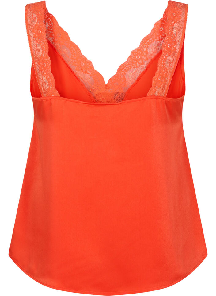 FLASH - Top avec col en V et bord en dentelle, Orange.com, Packshot image number 1