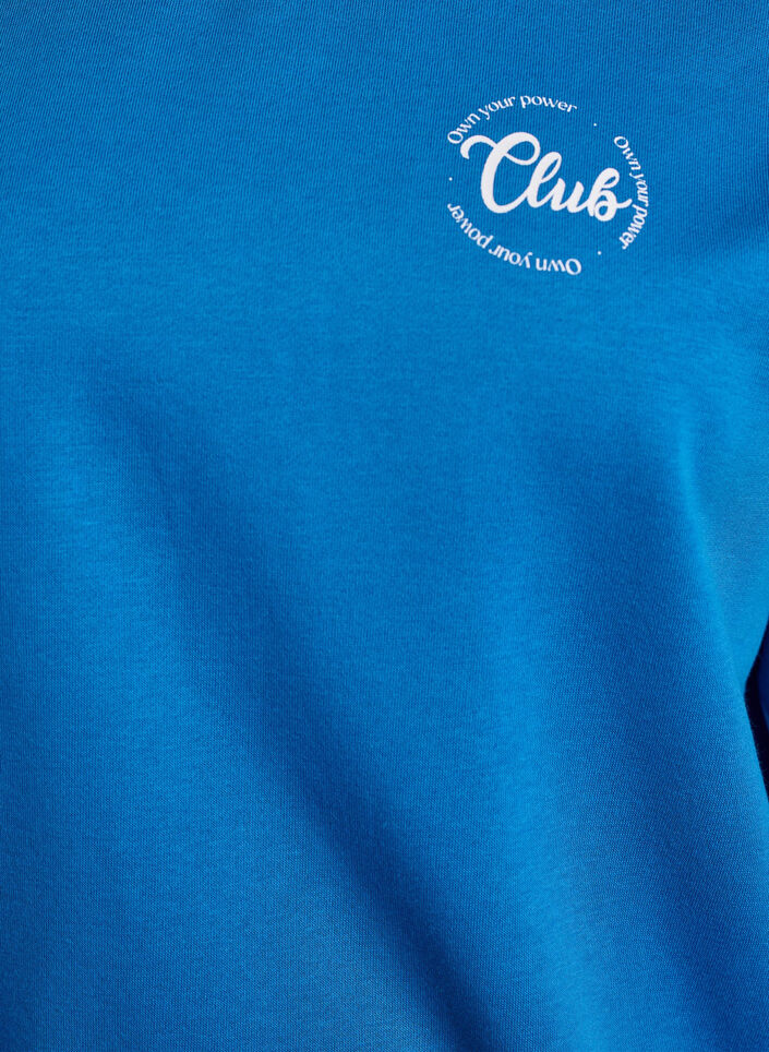 Sweatshirt avec imprim&eacute; texte, Bleu, Packshot