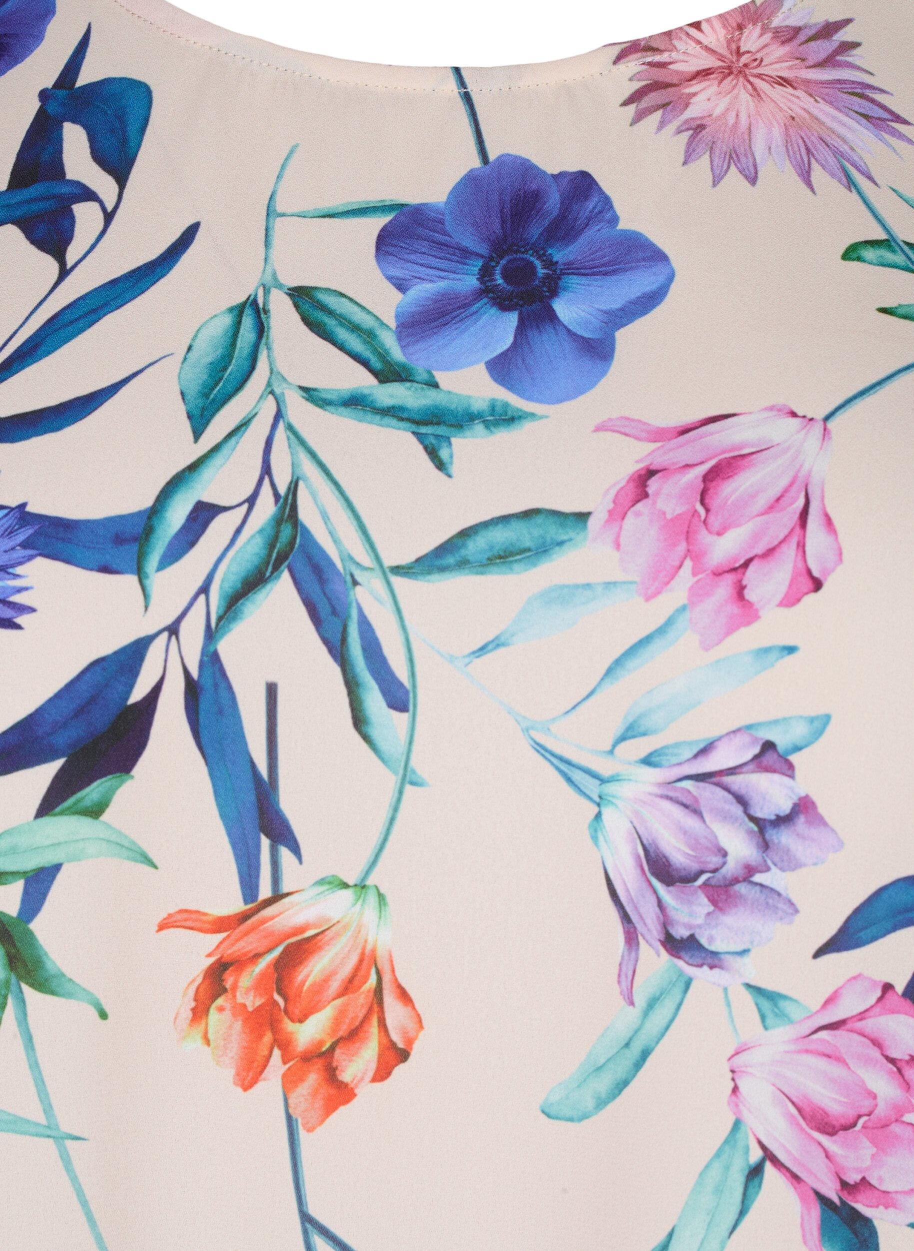 Zizzi Chemisier &agrave; fleurs smock&eacute;, Bleu, Packshot image number 2