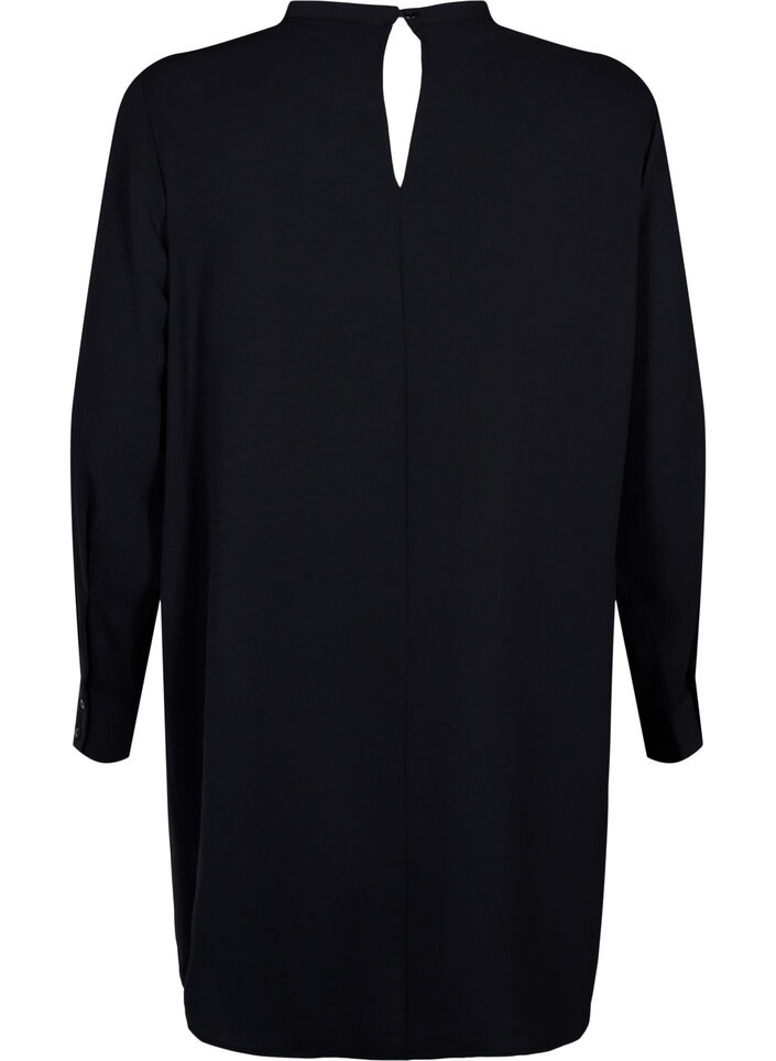 Robe courte avec détails en dentelle, Black, Packshot image number 1