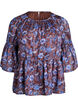 Blouse fleurie avec manches &agrave; volants, Marron, Packshot image number 0