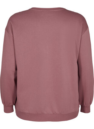Sweatshirt avec volants et détail de crochet, Rose Brown, Packshot image number 1