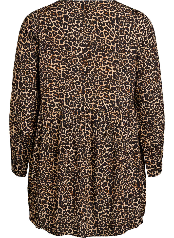 Tunique à manches longues avec couture, Marron, Packshot image number 1