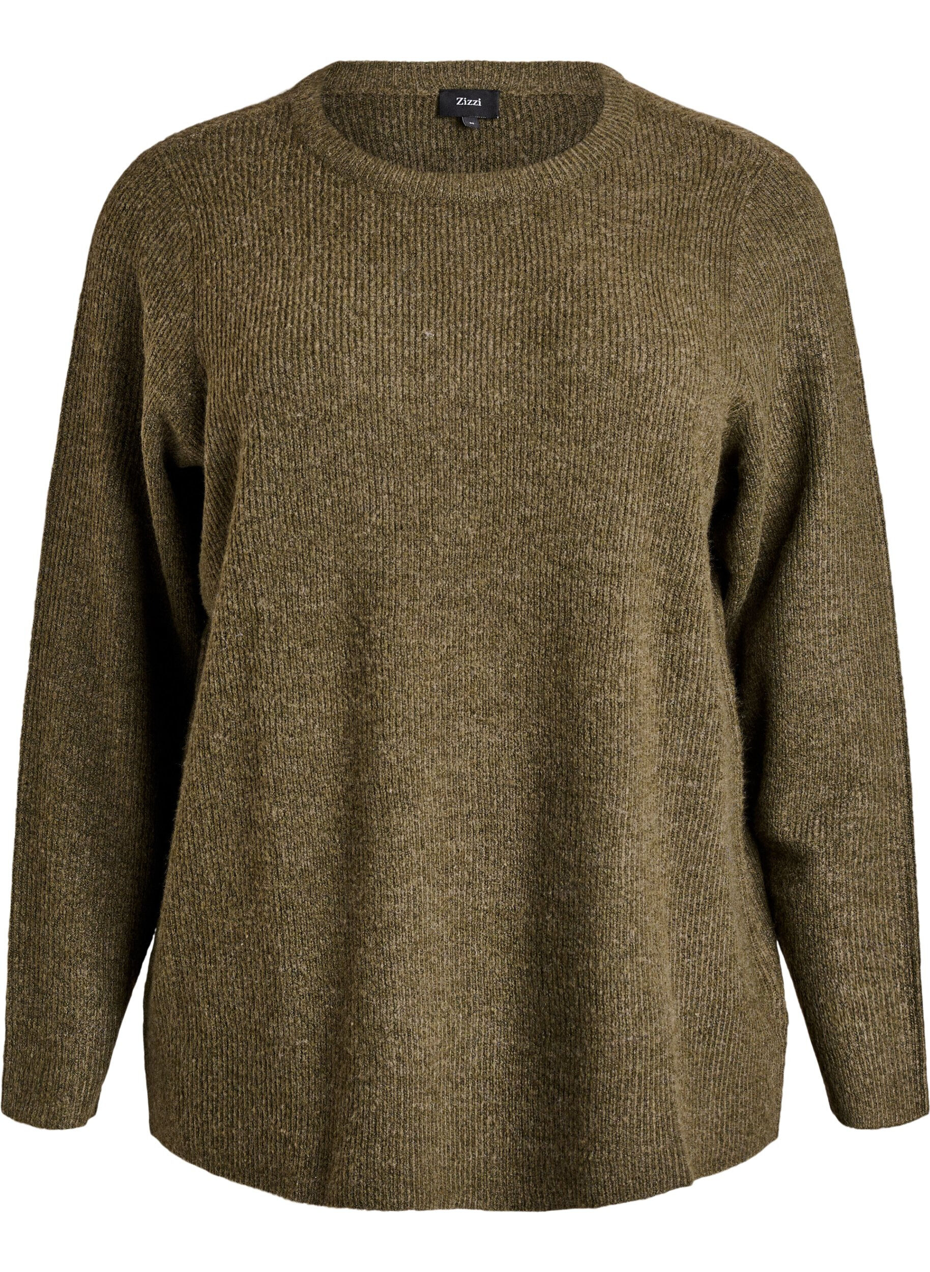 Blouse en maille chin&eacute;e &agrave; col rond