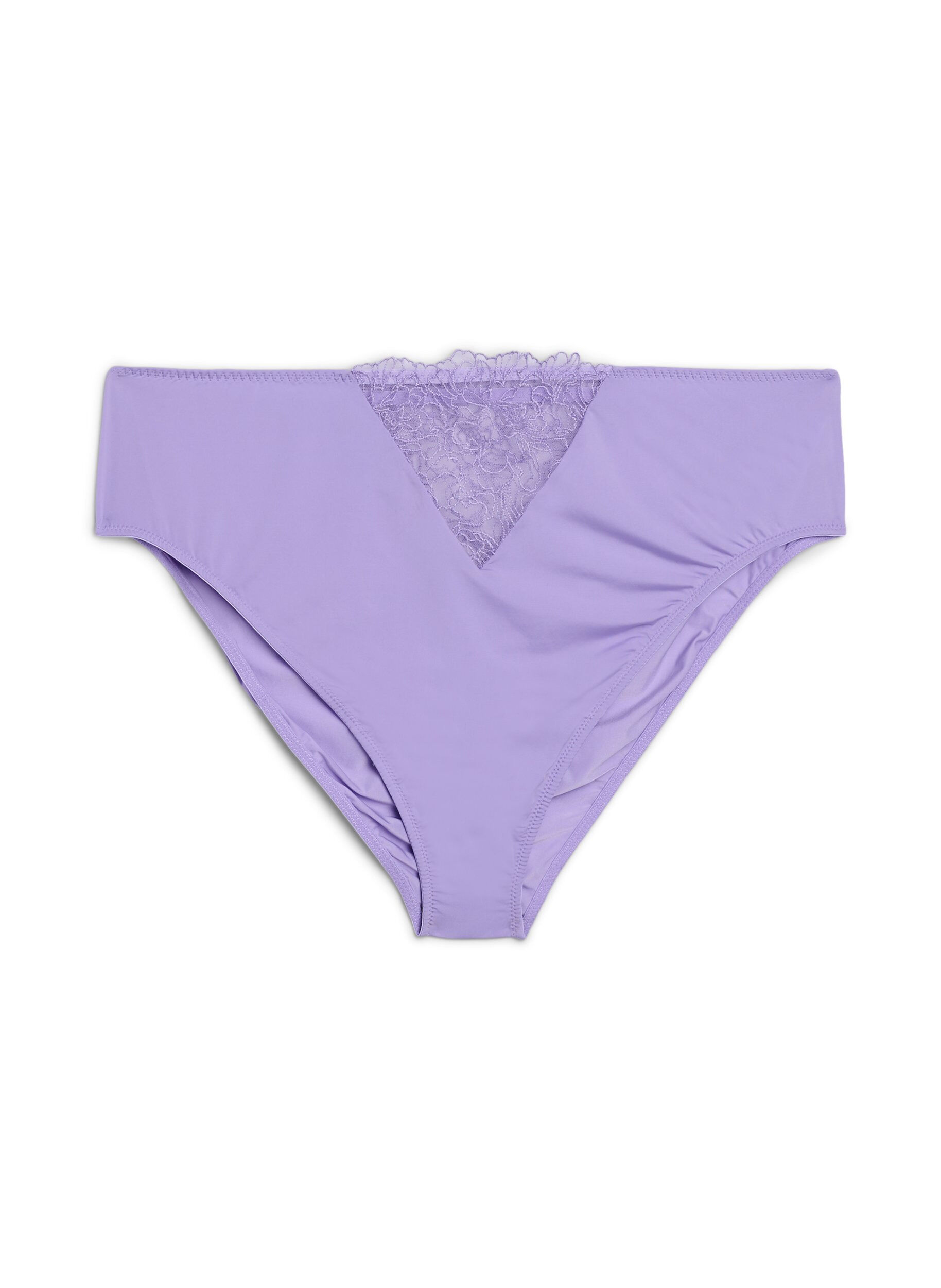 Zizzi Culottes ta&iuml; en microfibre avec finition en dentelle, Violet, Packshot image number 0