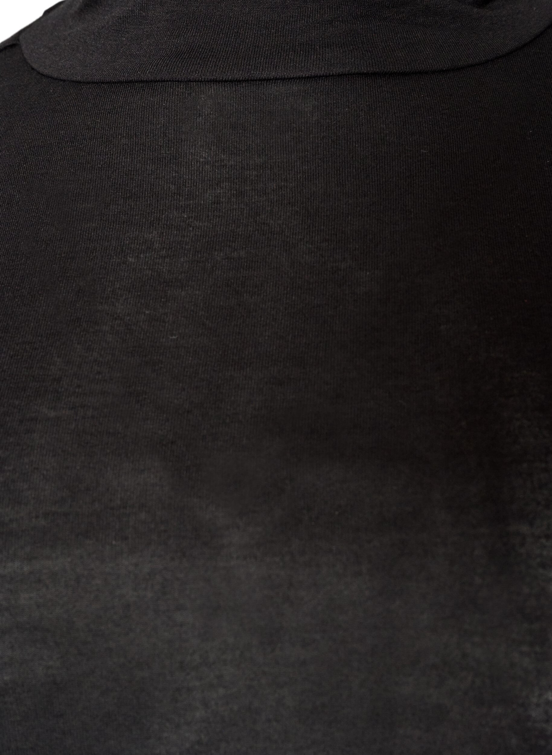 ZizziBlouse &agrave; col montant en jersey de viscose, Noir, Packshot image number 2
