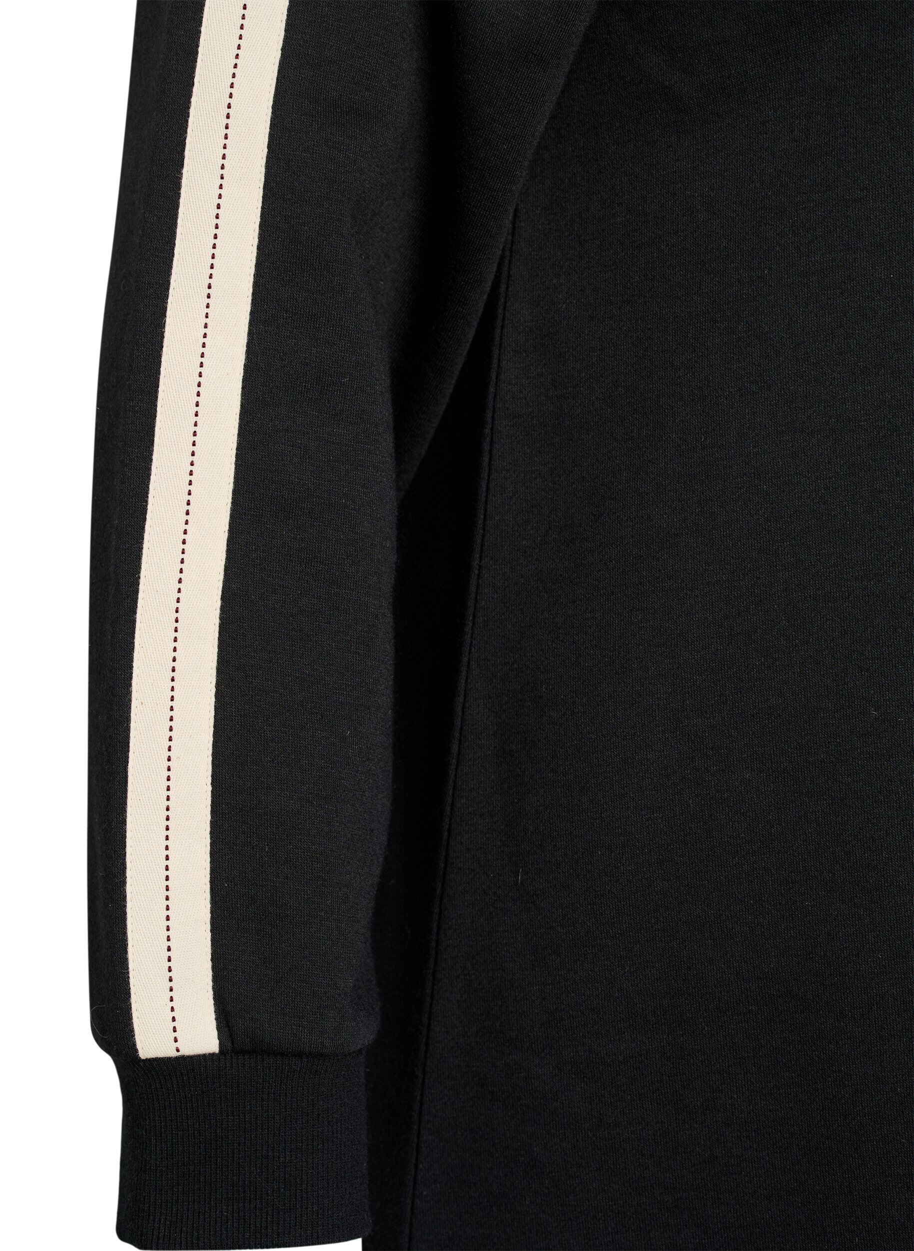 Zizzi Robe sweat-shirt courte &agrave; col montant, Noir, Packshot image number 3