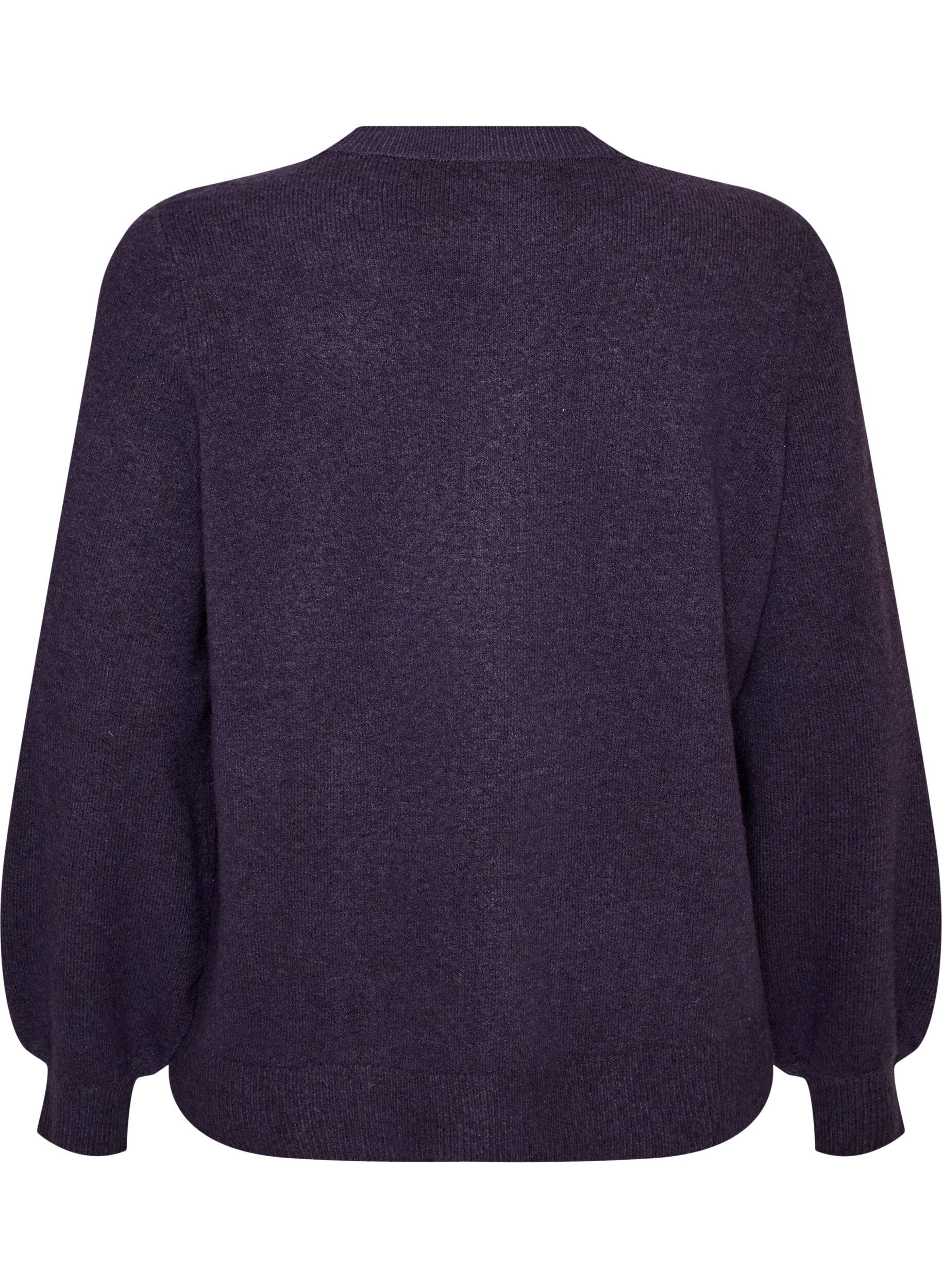 ZizziCardigan en maille douce avec boutons dor&eacute;s, Violet, Packshot image number 1