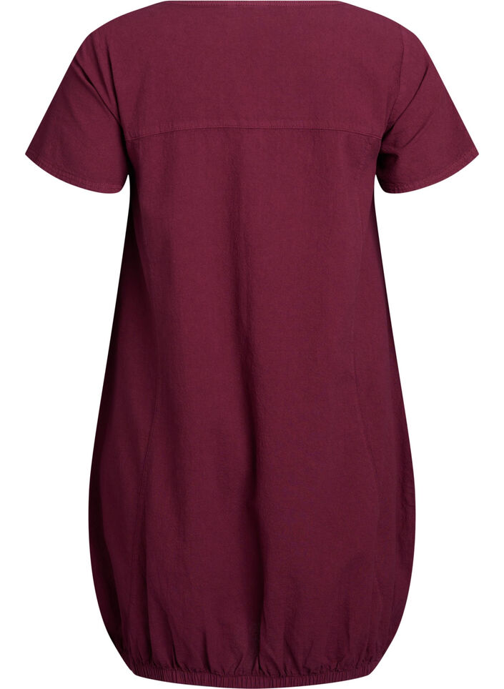 Robe en coton &agrave; manches courtes, Bordeaux fonc&eacute;, Packshot image number 1