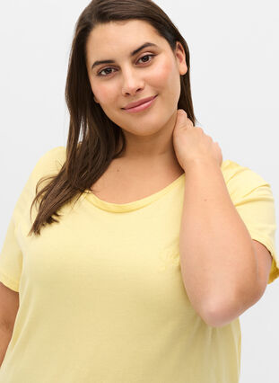 T-shirt en coton à manches courtes avec imprimé, Pale Banana Shine, Model image number 2