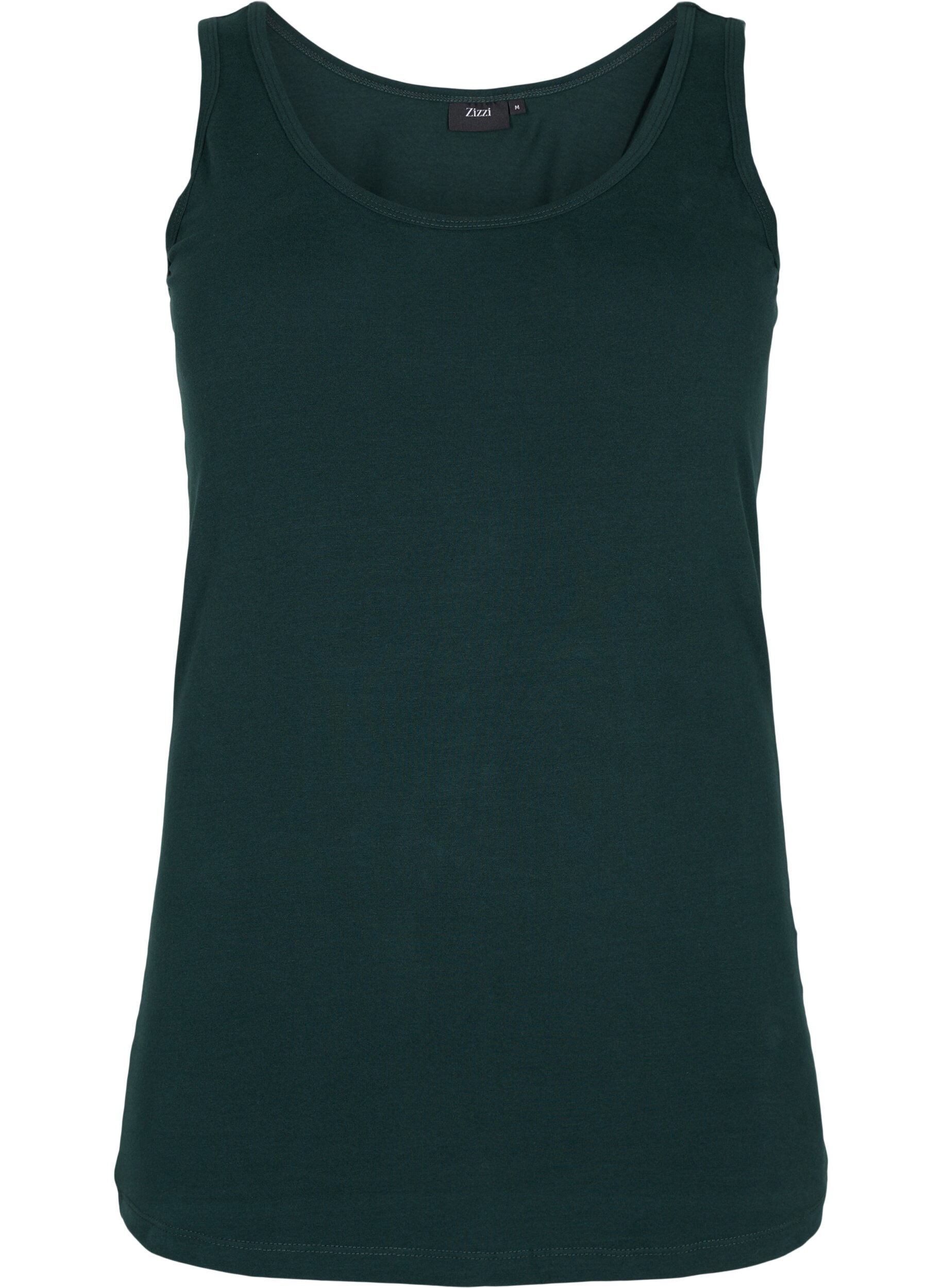 ZizziHaut basique en coton, Vert fonc&eacute;, Packshot image number 0