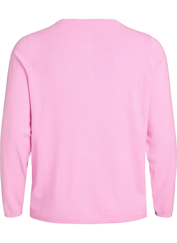 Cardigan &agrave; boutons ronds, Rose, Packshot image number 1