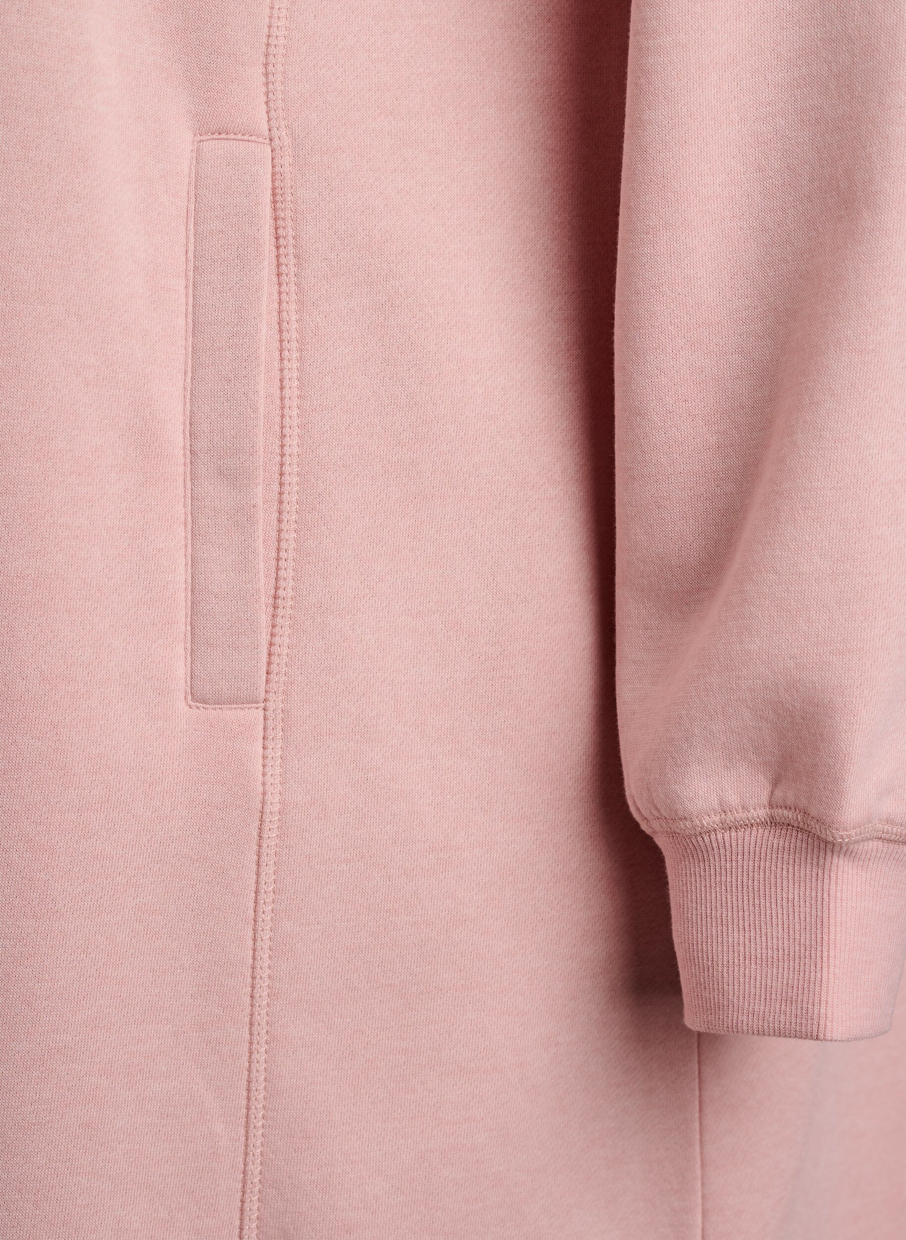 Zizzi FLASH - Robe sweat-shirt courte &agrave; col montant et poches, Rose poudr&eacute;e, Packshot image number 3
