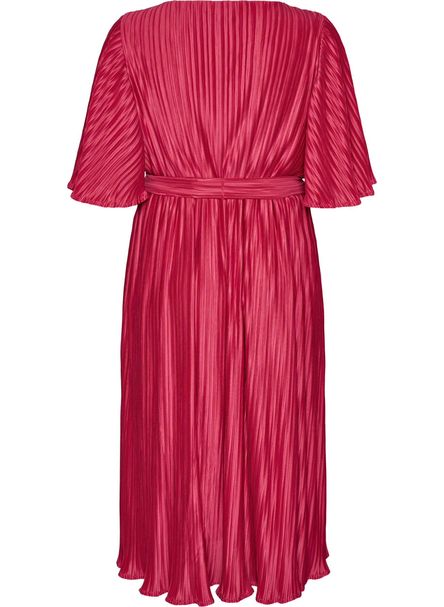 ZizziRobe midi pliss&eacute;e avec manches chauve-souris, Rose, Packshot image number 1