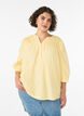 Blouse avec smock et manches 3/4, Jaune clair, Model image number 0