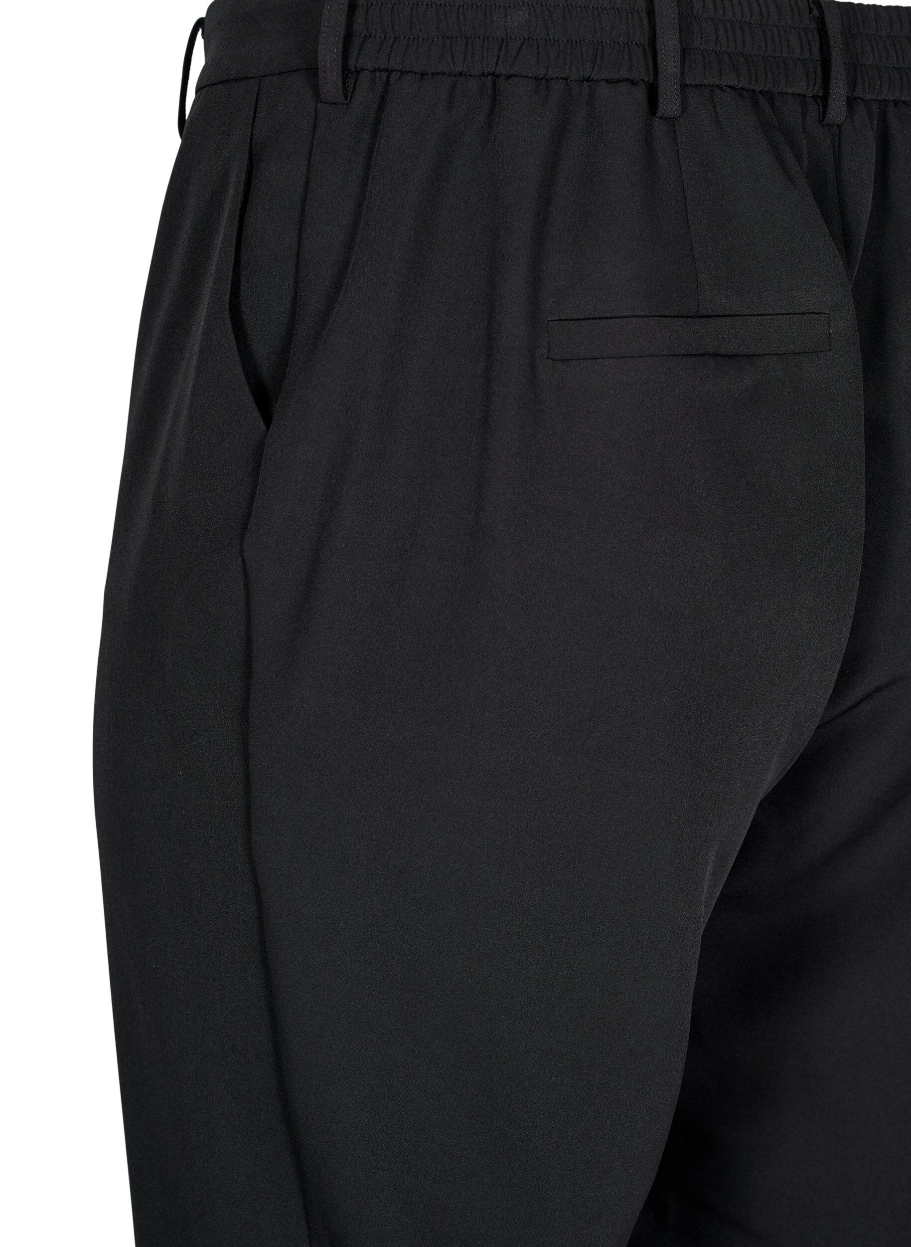 Zizzi Pantalon avec poches et jambe droite, Black, Packshot image number 3