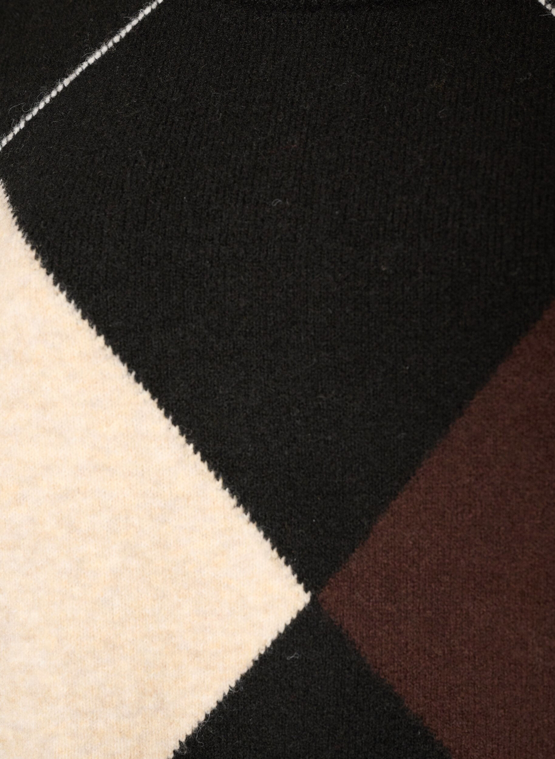 ZizziTricot &agrave; motif arlequin, Noir, Packshot image number 2