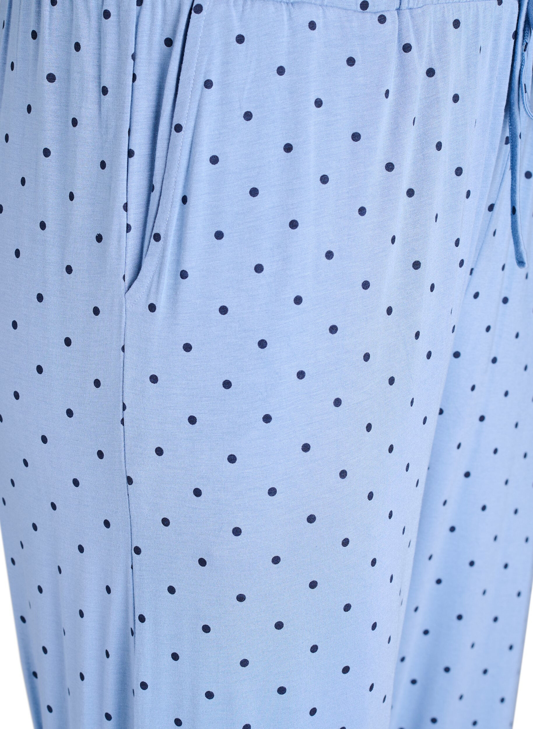 Zizzi Pantalon de nuit taille haute en modal, Bleu, Packshot image number 2