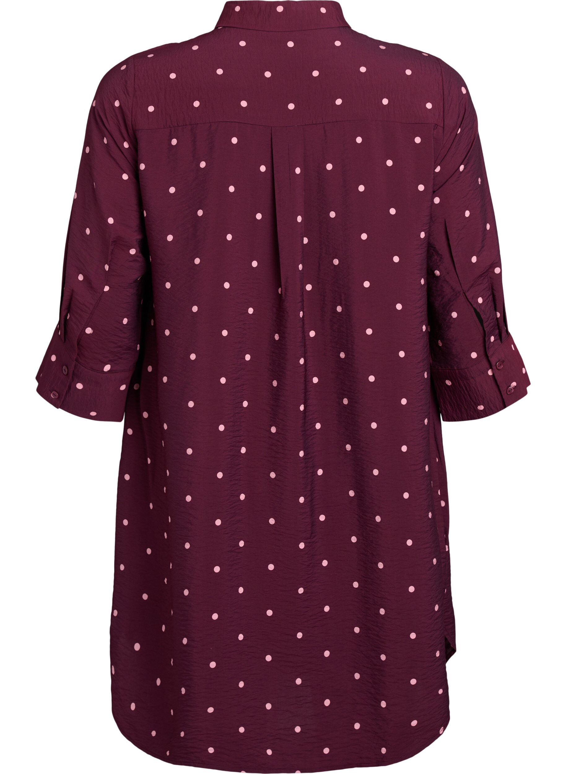 Zizzi Robe courte avec col et poche poitrine, Bordeaux, Packshot image number 1