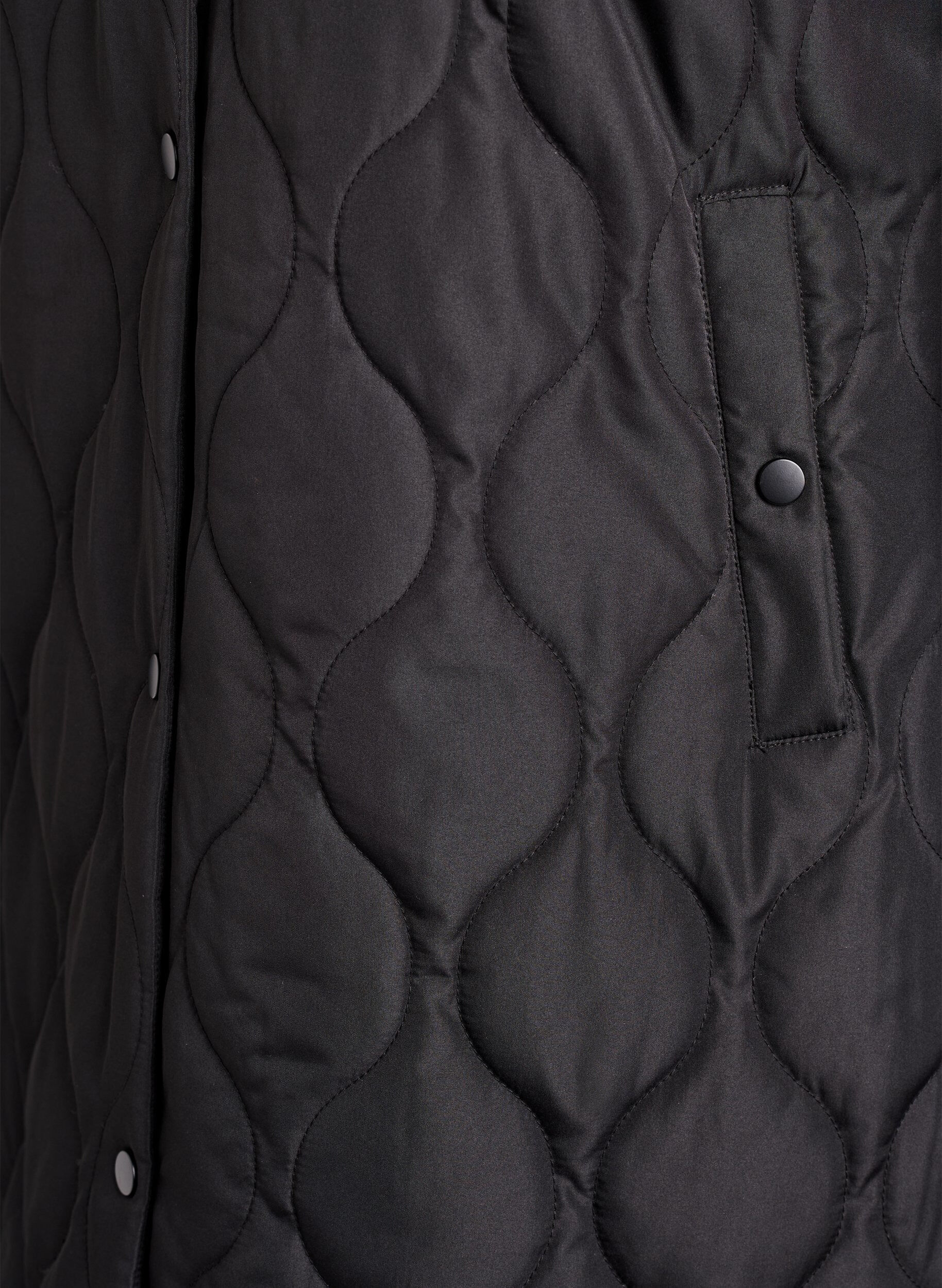 ZizziVeste matelass&eacute;e mi-longue avec capuche, Noir, Packshot image number 3