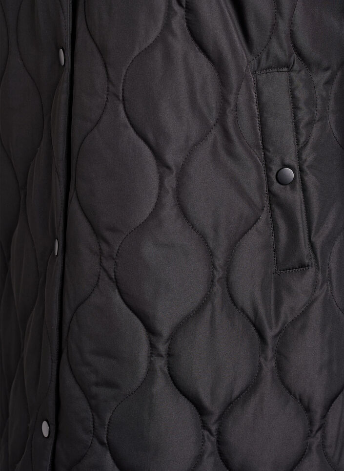 Veste matelass&eacute;e mi-longue avec capuche, Noir, Packshot image number 3