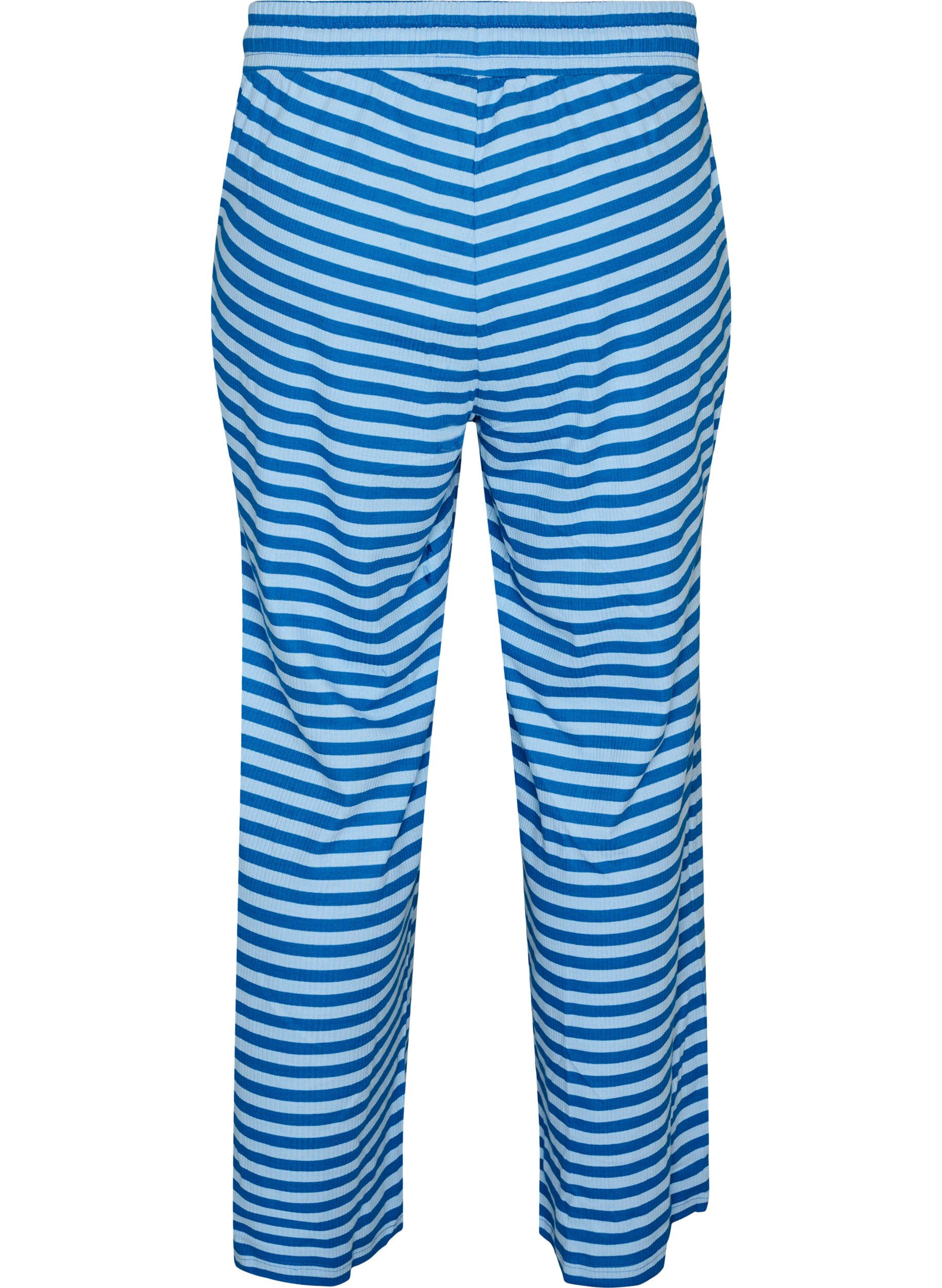 Zizzi Pantalon de pyjama ray&eacute; &agrave; taille haute et coupe ample, 2387, Packshot image number 1