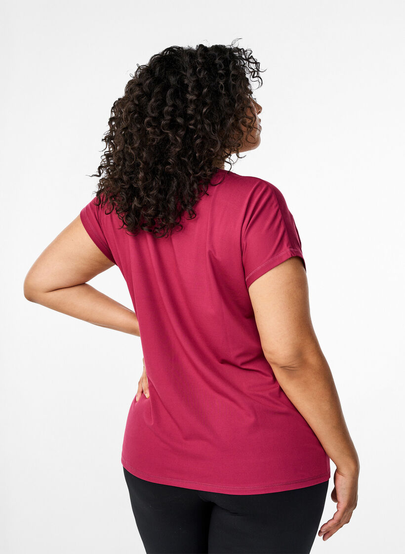 T-shirt de sport uni, Bordeaux, Model image number 2