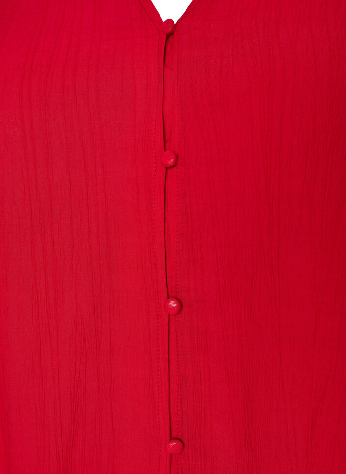 Tunique ample &agrave; texture froiss&eacute;e et ourlet &agrave; volants, Rouge, Packshot image number 2