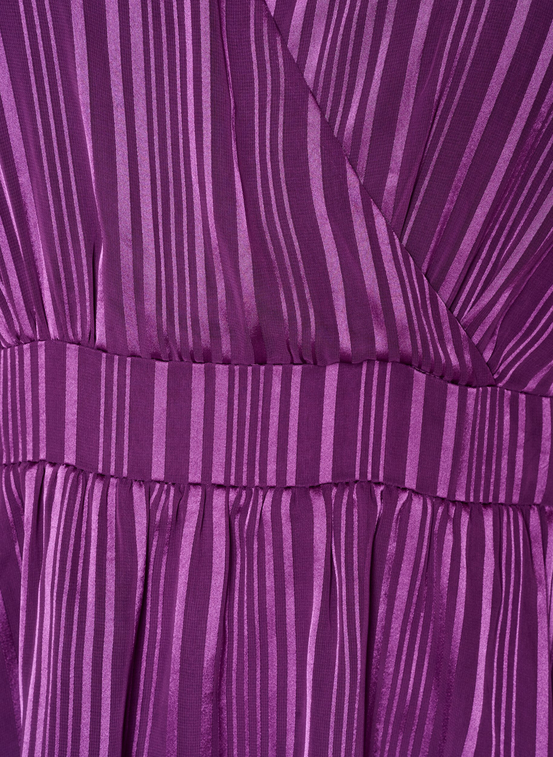 ZizziRobe longueur genou &agrave; rayures transparentes et effet portefeuille, Violet, Packshot image number 2