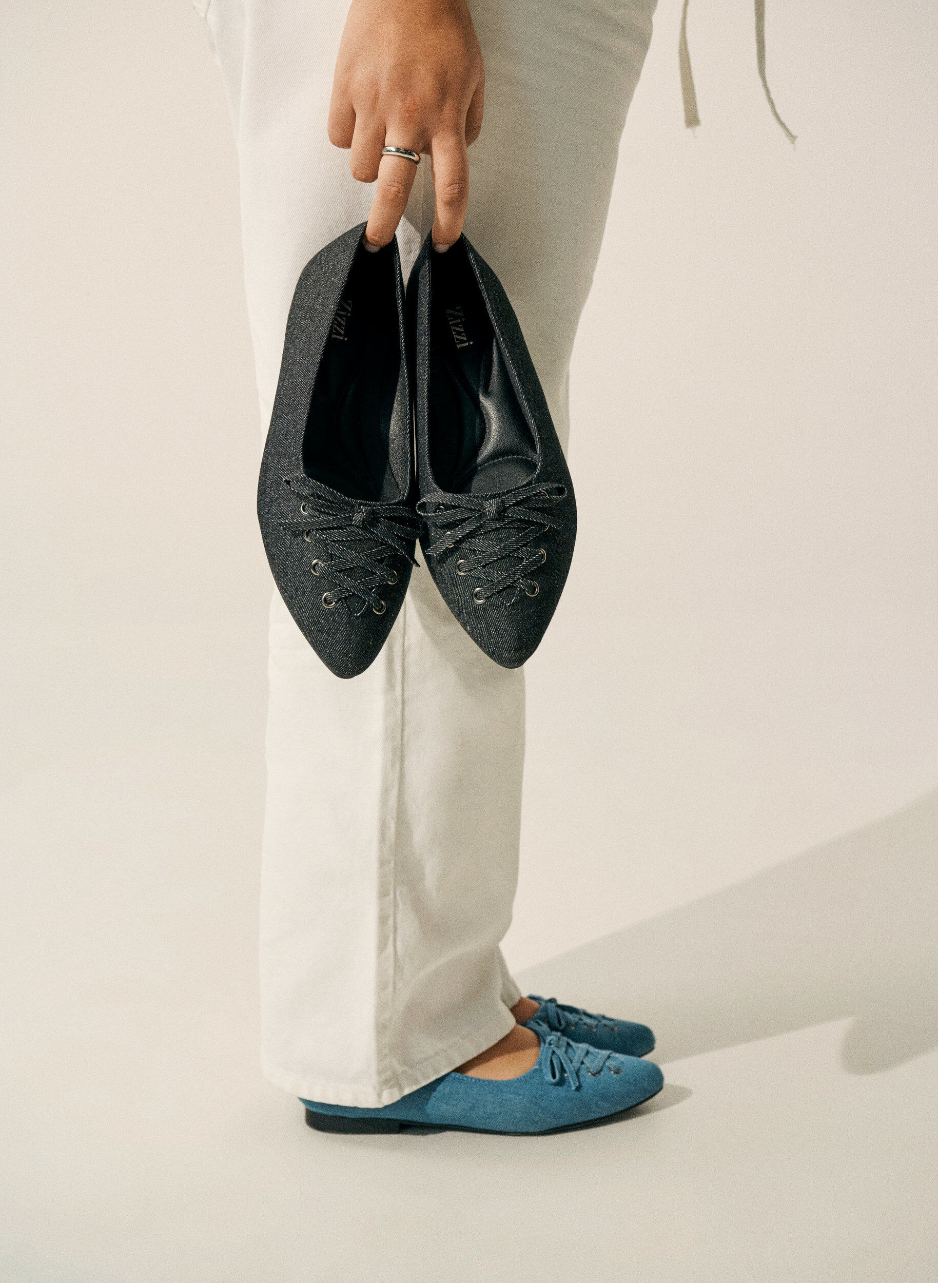 Zizzi Ballerine &agrave; lacets, Noir, Image image number 0