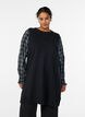 Robe courte en maille sans manches, Noir, Model image number 0