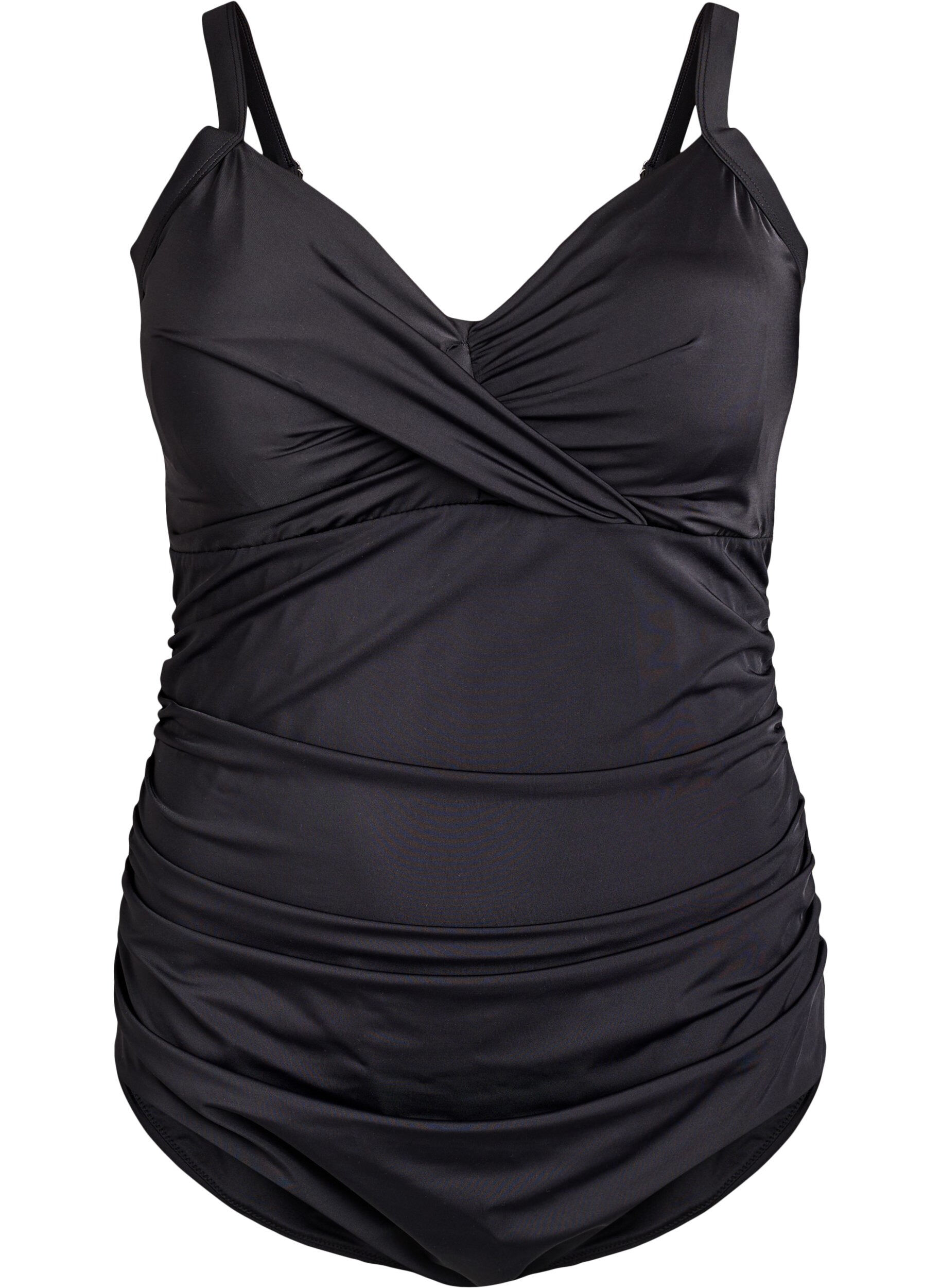 ZizziMaillot de bain avec armatures et effet fronc&eacute;, Noir, Packshot image number 0