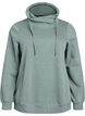 Sweat &agrave; col montant et poches, Vert, Packshot image number 0