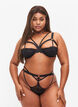 String avec ficelle et dentelle, Black, Model image number 0