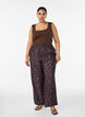Pantalon en viscose avec taille &eacute;lastiqu&eacute;e et jambes droites, Marron, Model image number 0