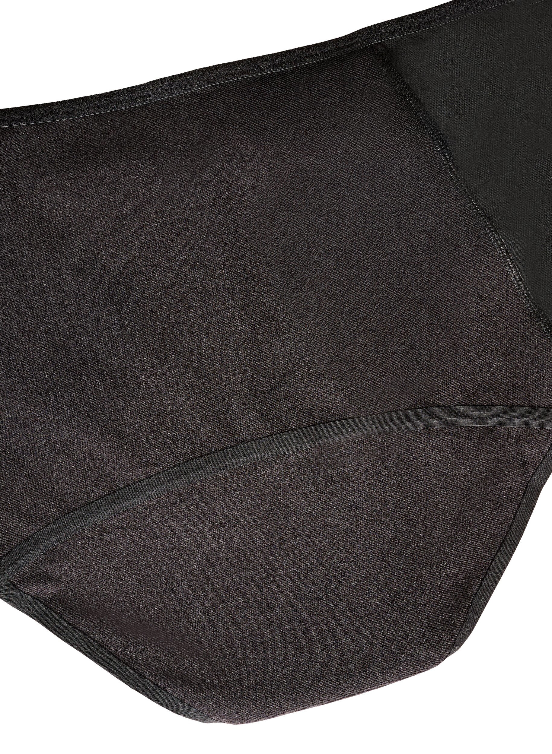 Zizzi Culotte menstruelle de nuit taille haute en coton, Noir, Packshot image number 4